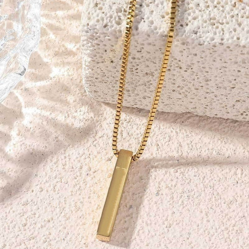 Titanium Steel Pillar Pendant Necklace