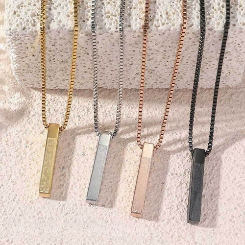 Necklaces with rectangular pendants